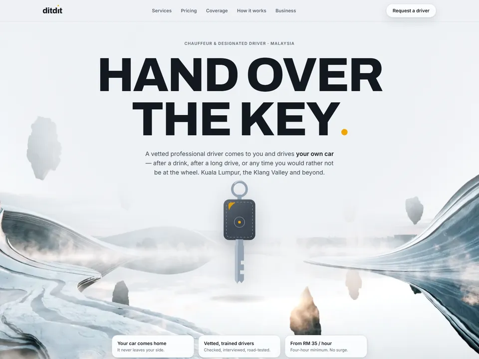Ditdit website concept: Chauffeur service