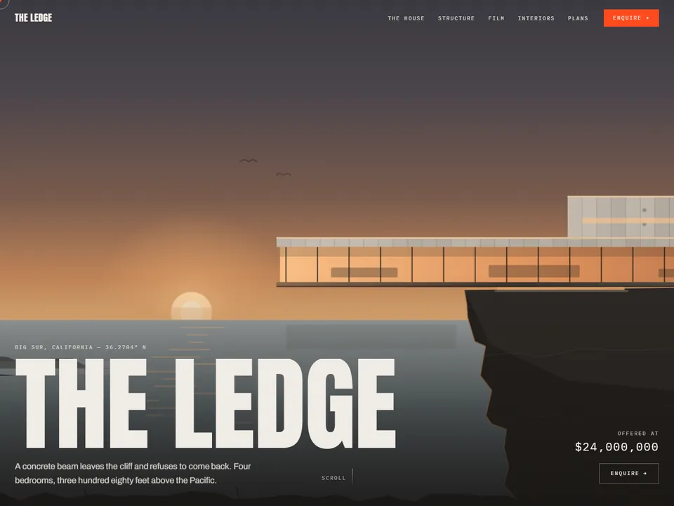 The Ledge website concept: Architectural residence