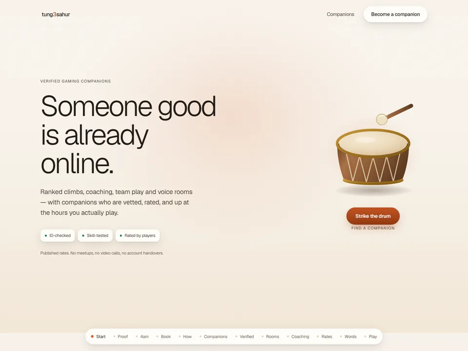 Tung3sahur website concept: Gaming companions